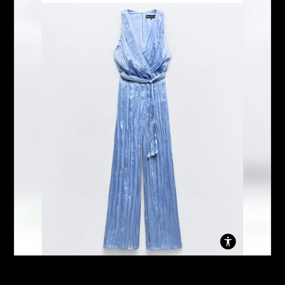 Zara NWTs Satin Jumpsuit With Wrinkled Effect - Picture 9 of 10